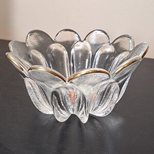 Vintage German Walther Glas Crystal Bowl with 24k gold trim